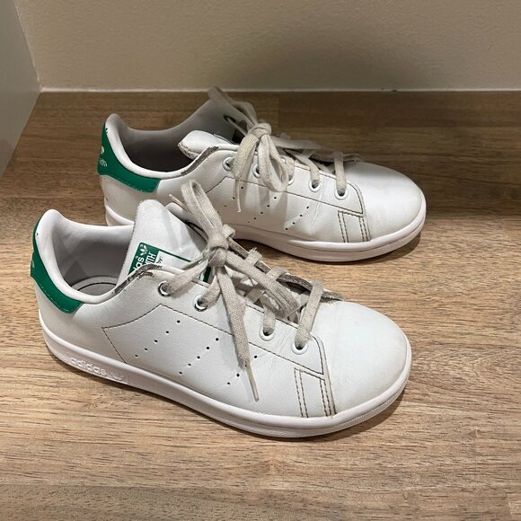 Adidas Stan Smith Kids Shoes, Size 13, Cloud White / Cloud White / Green - Picture 4 of 6